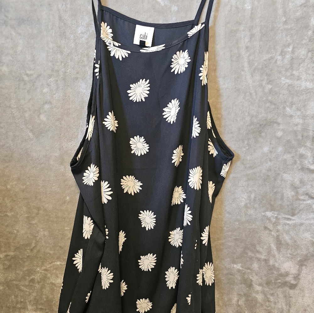 NWOT Cabi Petal Tank Navy White Floral #6104 XL